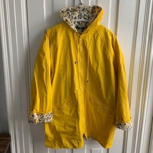 Totes Yellow Lemon Hooded Raincoat 